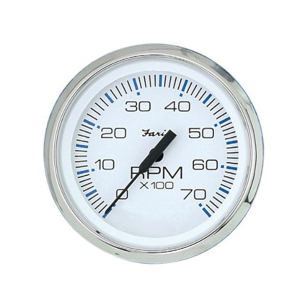 Faria Beede Instruments Faria 33817 Chesapeake Stainless Steel Tachometer (7000 RPM) - 4", White 33817 - main